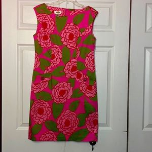 Talbots Hot Pink and Green Dress! Classic
